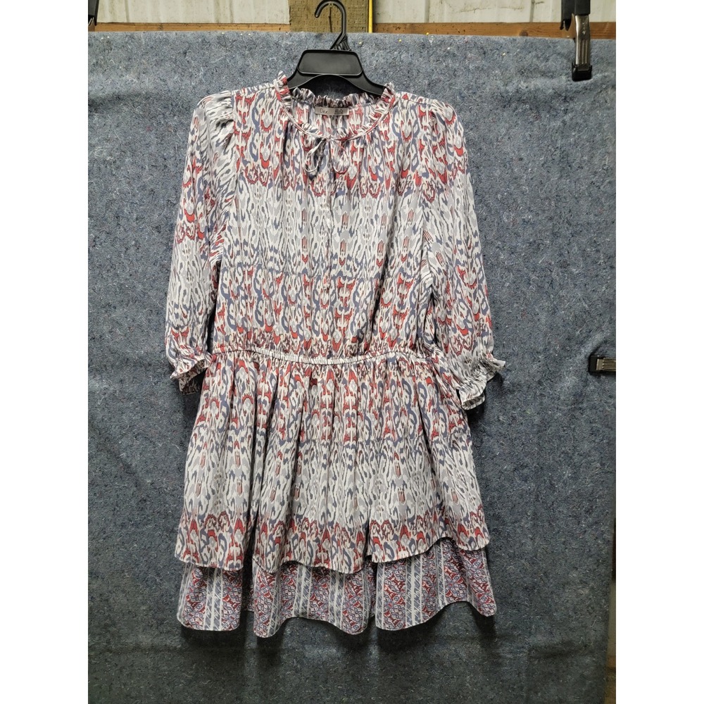 Dex Mini Dress Women's Size 1x Multi Color Print Ruffle Sleeve‎